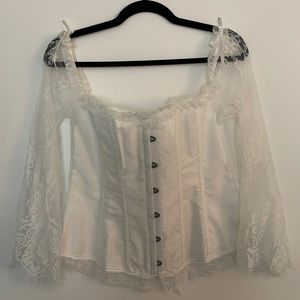 White Corset with Bell Sleeves